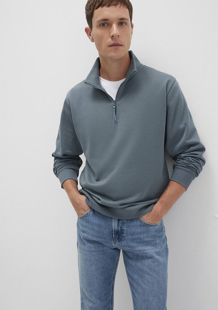 Mavi Yarı Fermuarlı Gri Basic Erkek Sweat 0S10278-80889 (1)