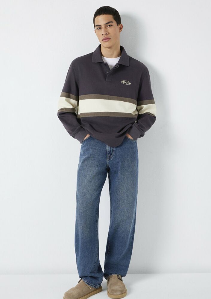 Mavi Yarı Fermuarlı Gri Loose Fit Erkek Sweatshirt 0S10575-70101 (1)
