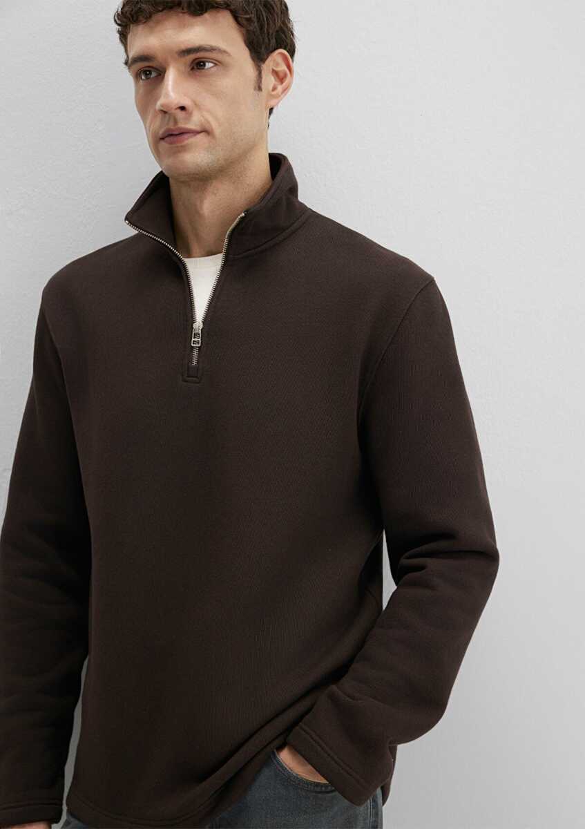 Mavi Yarı Fermuarlı kahverengi Loose Fit Erkek Sweat 0S10519-89103