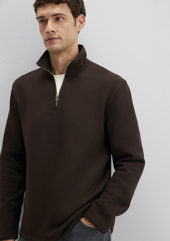 Mavi Yarı Fermuarlı kahverengi Loose Fit Erkek Sweat 0S10519-89103