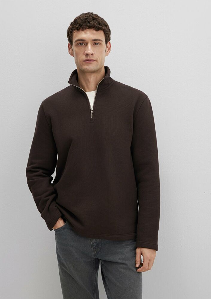 Mavi Yarı Fermuarlı kahverengi Loose Fit Erkek Sweat 0S10519-89103 (1)