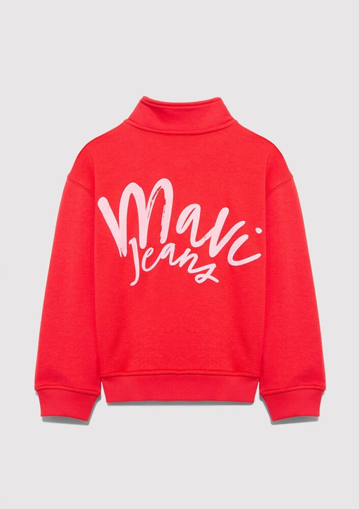 Mavi Yarı Fermuarlı Kırmızı Çocuk Sweatshirt 7S10175-70478 (1)