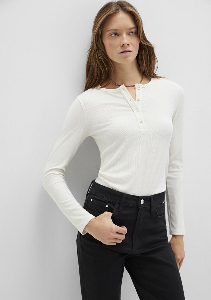 Mavi Yarım Düğmeli Basic Kadın Sweat 1613621-80194