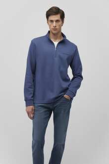 Mavi Yarım Femuarlı Erkek Sweat 0S10252-87737 - Mavi (1)