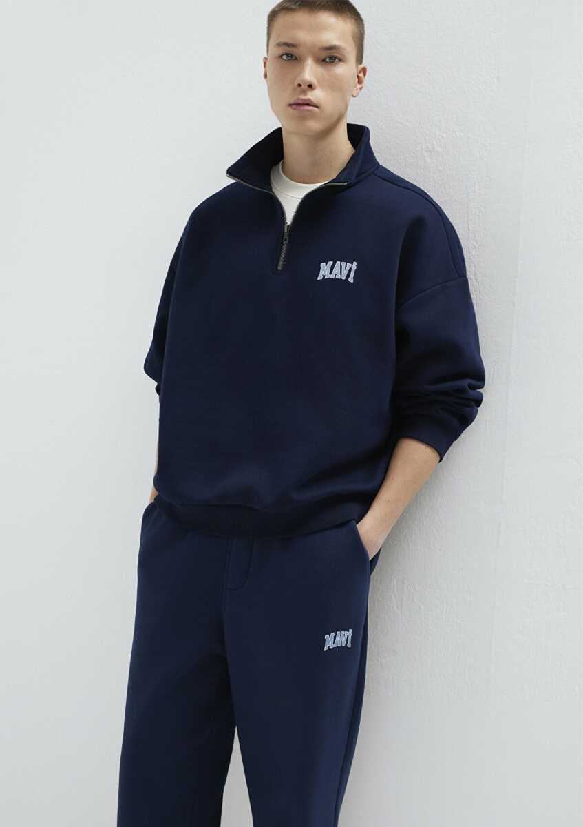 Mavi Yarım Fermuarlı Derin Lacivert Erkek Sweat 0S10208-70497