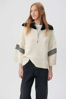 Mavi Yarım Fermuarlı Kadın Kazak 1710362-85885 - Mavi (1)