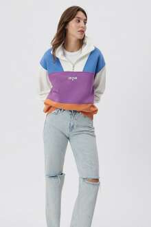 Mavi Yarım Fermuarlı Kadın Sweat 1S10011-85908 - 1