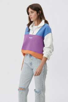 Mavi Yarım Fermuarlı Kadın Sweat 1S10011-85908 - Mavi (1)