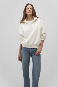 Mavi Yarım Fermuarlı Kadın Sweat 1S10244-80194 - Mavi (1)