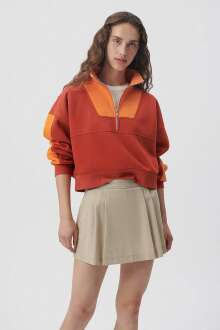 Mavi Yüksek Yaka Fermuarlı Orange Kadın Sweat 1611884-85618 - 3