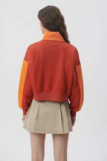 Mavi Yüksek Yaka Fermuarlı Orange Kadın Sweat 1611884-85618 - 5