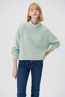 Mavi Yüksek Yaka Kadın Sweat 1612028-71461 - Mavi (1)