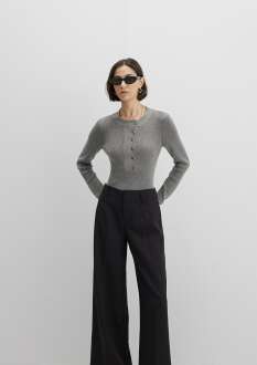 Mavi Yün Karışımlı Gri Kadın Kazak 1710830-83096 - Mavi (1)