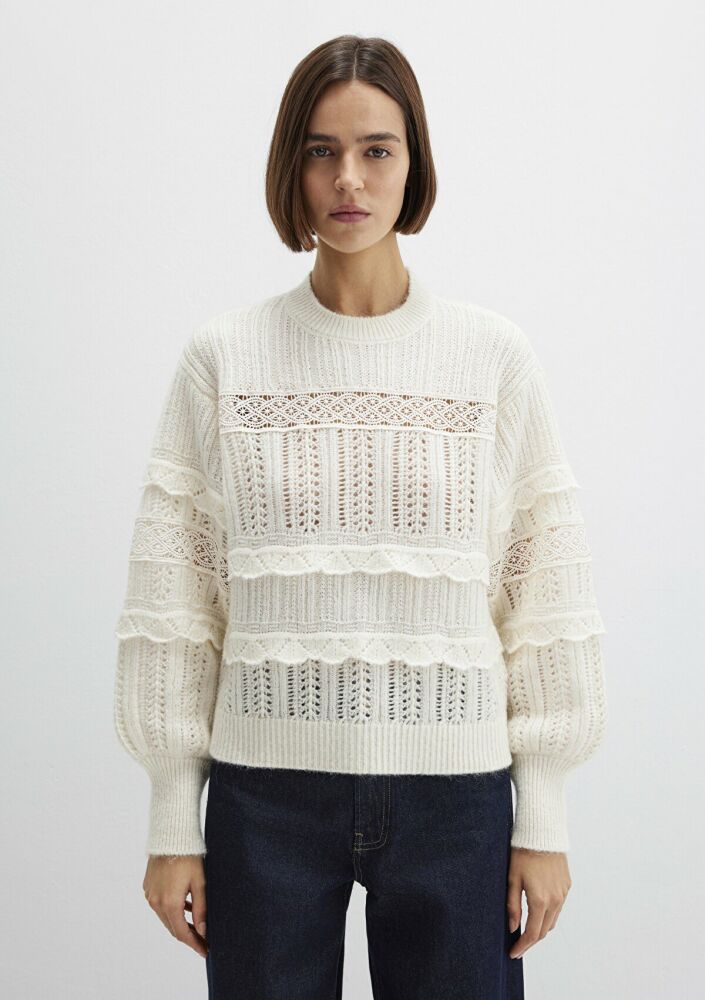 Mavi Yuvarlak Yaka Kadın Kazak 1710881-80194 - 3