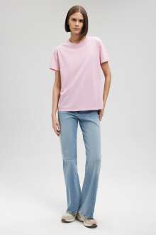 Mavi Yuvarlak Yaka Kadın Tişört 1600955-71117 - Mavi (1)