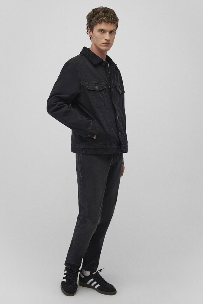 Mavi Zander Classic Denim Antrasit Suni Kürklü Jean Ceket 0111214-89117 - 1