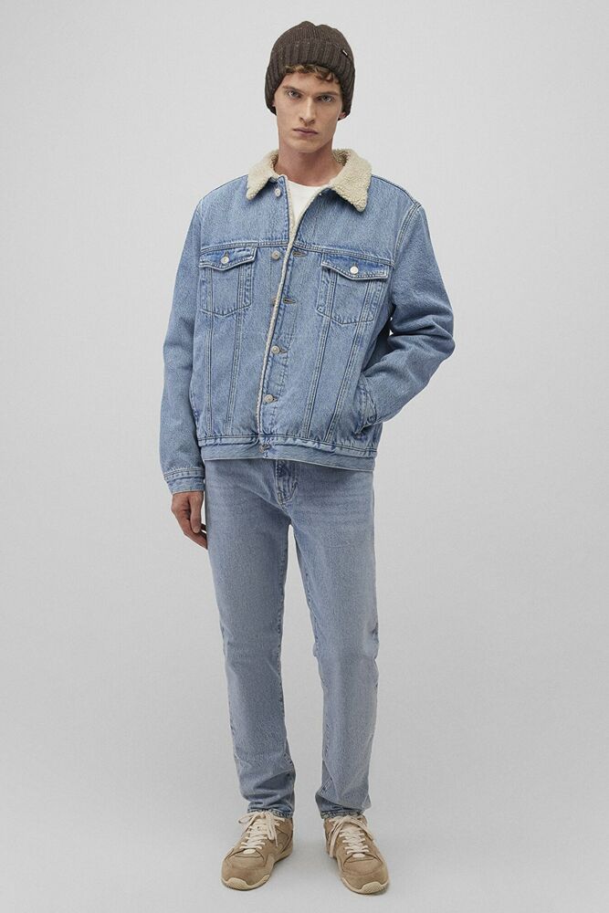 Mavi Zander Classic Denim Suni Kürklü Açık Mavi Jean Ceket 0111214-88554 - 2