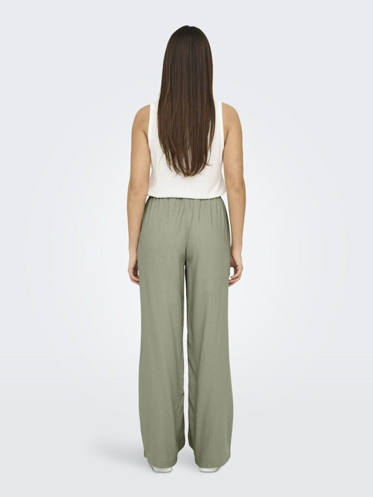 Only Caro Loose Fit Keten Viscos Kadın Pantolon 15291807 - 4