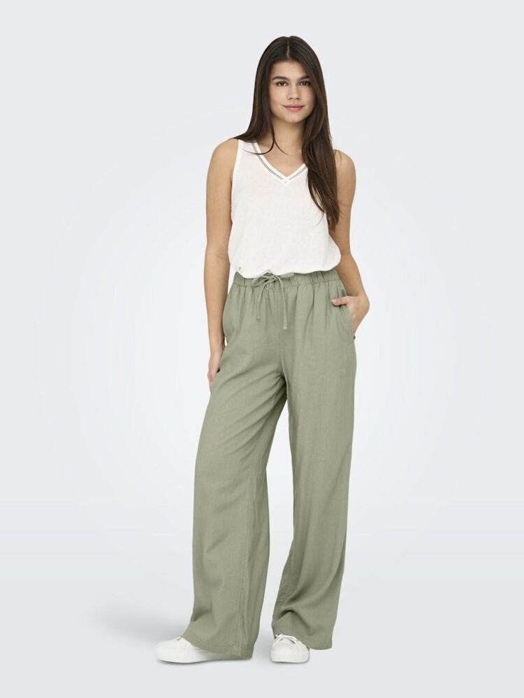 Only Caro Loose Fit Keten Viscos Kadın Pantolon 15291807 - 5