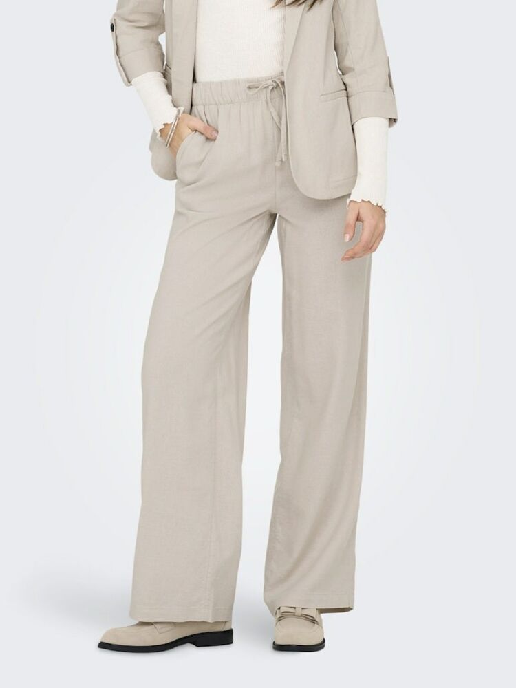Only Caro Loose Fit Keten Viscos Kadın Pantolon 15291807 - 3