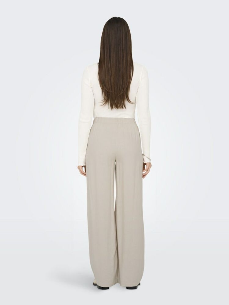 Only Caro Loose Fit Keten Viscos Kadın Pantolon 15291807 - 4