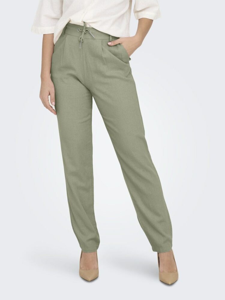Only Caro Poptrash Kadın Keten Pantolon 15278710 - 3