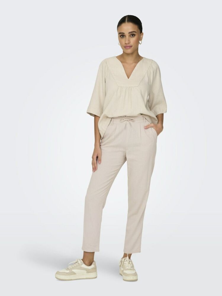 Only Caro Poptrash Kadın Keten Pantolon 15278710 - 5