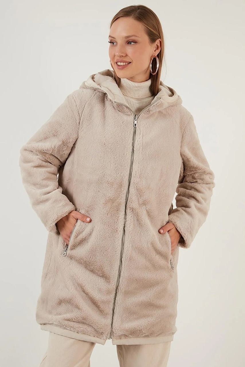 Only Dahlıa Çift Taraflı Kadın Mont 15208727 - 3