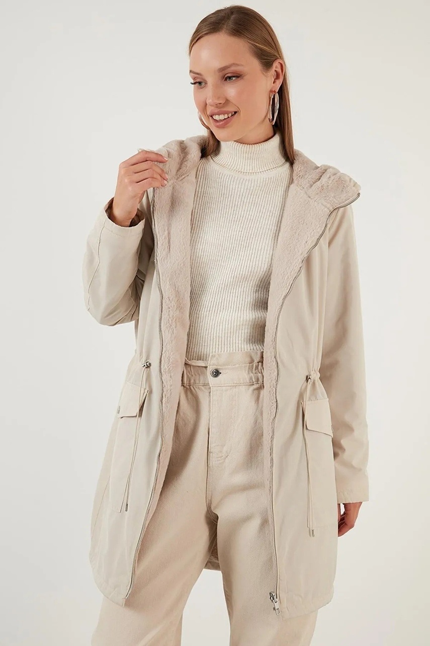 Only Dahlıa Çift Taraflı Kadın Mont 15208727 - 4