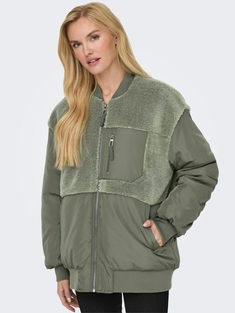 Only Emmy Fleece Bomber Kadın Ceket 15292801 - 5