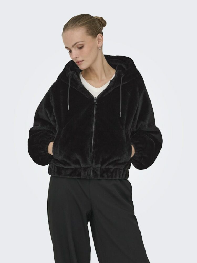 Only Jdy Yola Faux Fur Hood Kadın Ceket 15359329 - 1