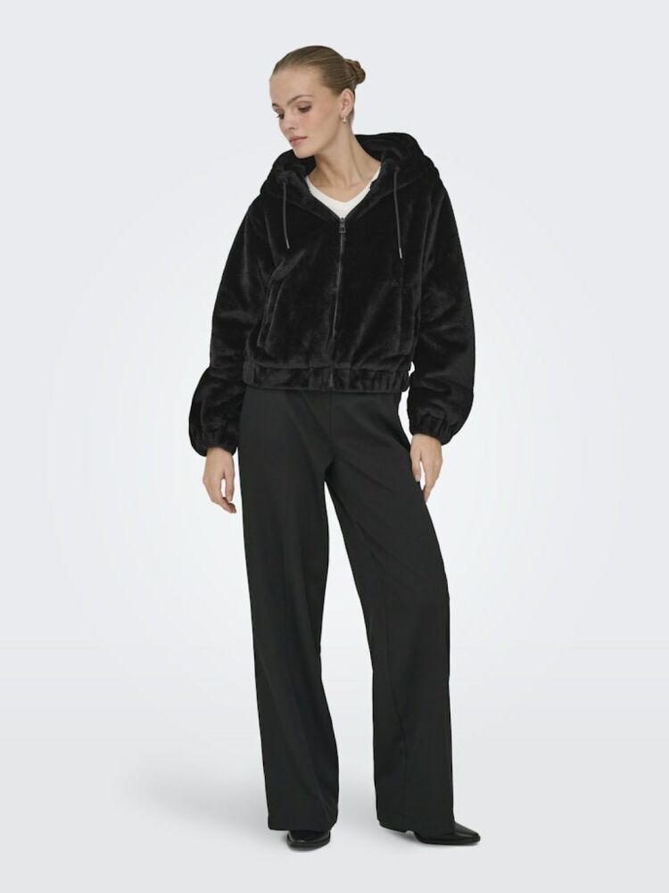 Only Jdy Yola Faux Fur Hood Kadın Ceket 15359329 - 4