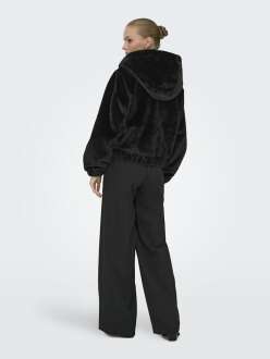 Only Jdy Yola Faux Fur Hood Kadın Ceket 15359329 - 5