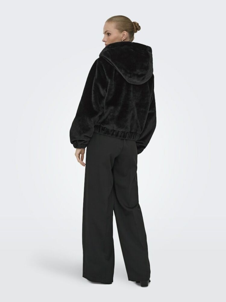 Only Jdy Yola Faux Fur Hood Kadın Ceket 15359329 - 5