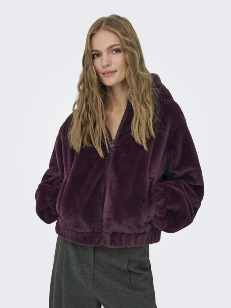 Only Jdy Yola Faux Fur Hood Kadın Ceket 15359329 - 1