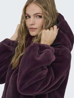 Only Jdy Yola Faux Fur Hood Kadın Ceket 15359329 - 3