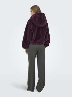Only Jdy Yola Faux Fur Hood Kadın Ceket 15359329 - 5