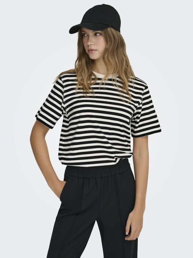 Only Lıvvına Çizgili Regular Fit Kadın Tişört 15272227