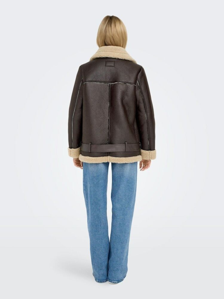 Only New Lıs Faux Leather Avıtor Kadın Ceket 15300262 - 3
