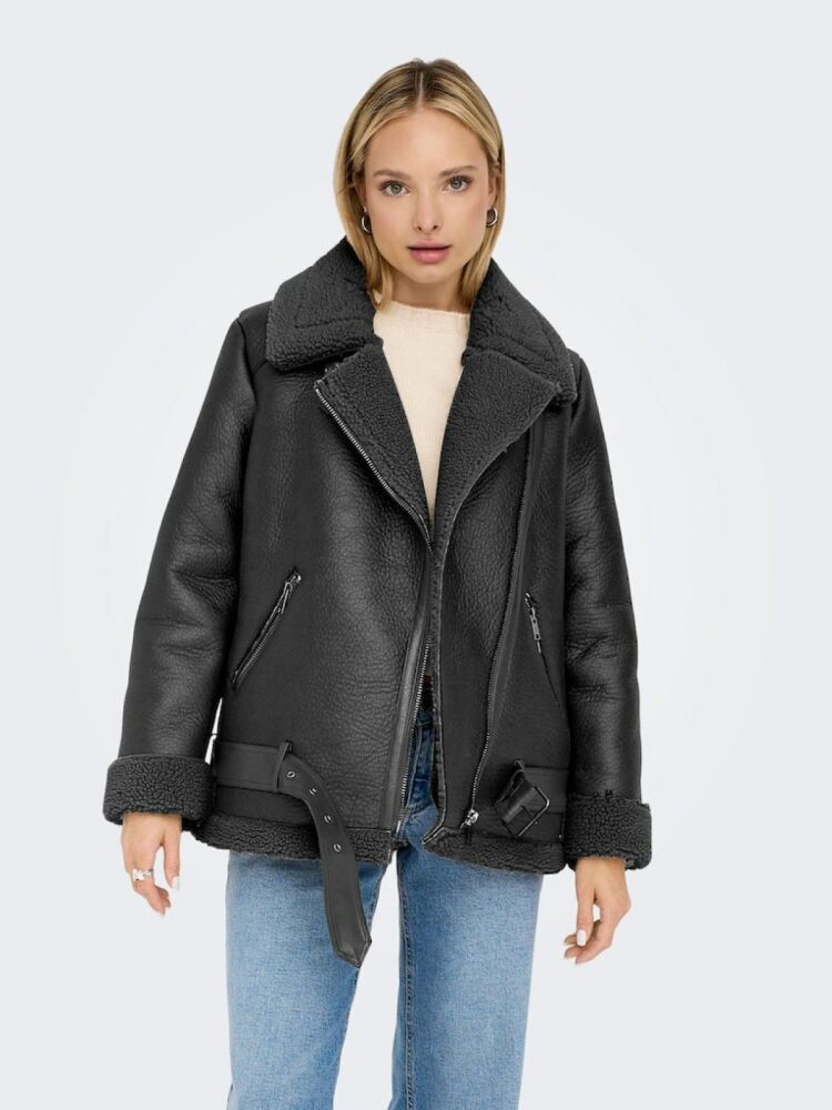Only New Lıs Faux Leather Avıtor Kadın Ceket 15300262 - 3