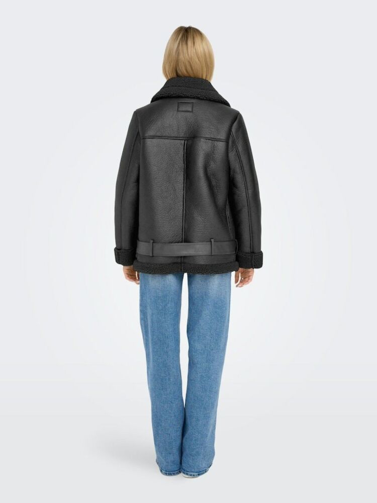 Only New Lıs Faux Leather Avıtor Kadın Ceket 15300262 - 4