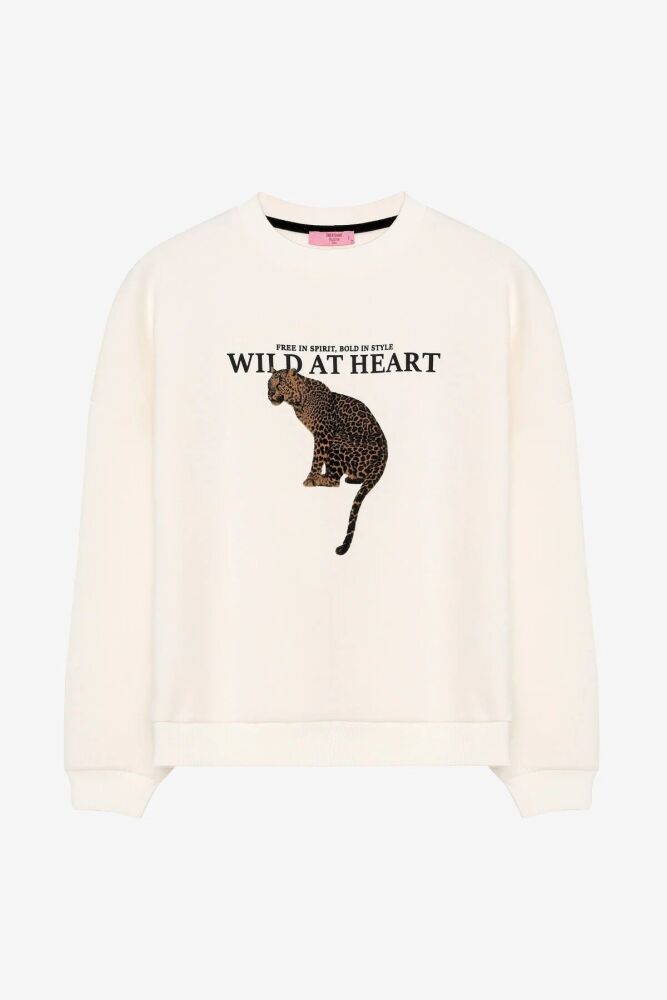 Quzu Baskı Detaylı Kadın Sweatshirt