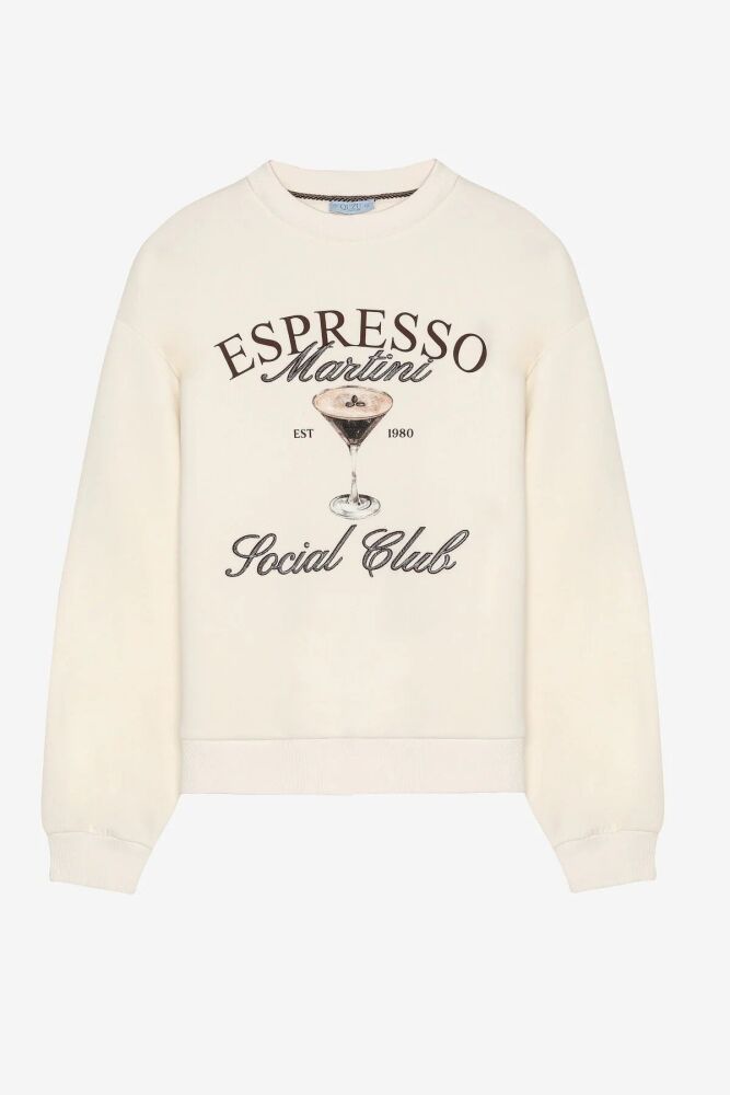 Quzu Baskı ve Nakış Detaylı Kadın Sweatshirt