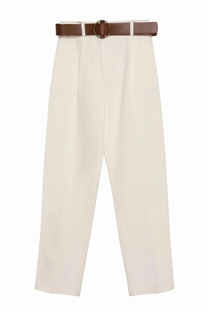 Quzu Beli Kemerli Kadın Pantolon 21K70755 - 1