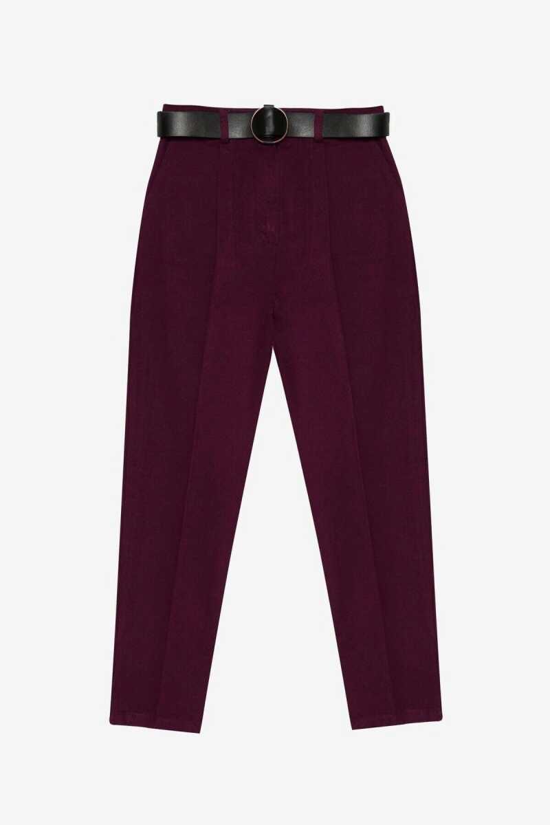 Quzu Beli Kemerli Kadın Pantolon