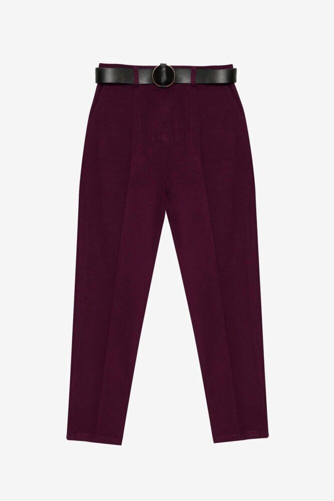 Quzu Beli Kemerli Kadın Pantolon (1)