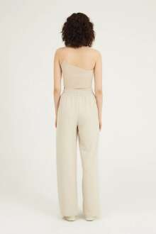 Quzu Beli Lastikli Bol Paça Kadın Pantolon 21Y70858 - 5