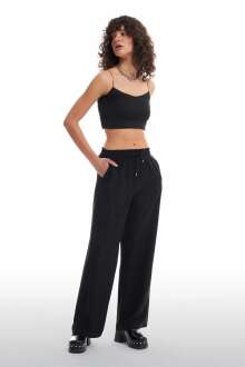 Quzu Beli Lastikli Bol Paça Kadın Pantolon 21Y70858 - 3