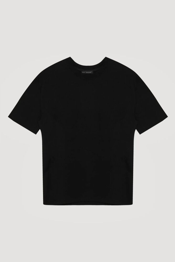 Quzu Bisiklet Yaka Düz Kadın T-shirt 25YTSH00186