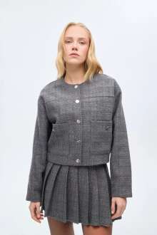 Quzu Düğme Detaylı Kadın Ceket - Quzu